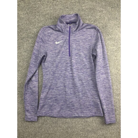 Nike Dri-FIT Pullover Womens Small Purple Quarter Zip Long Sleeve Athletic Top - Picture 1 of 7